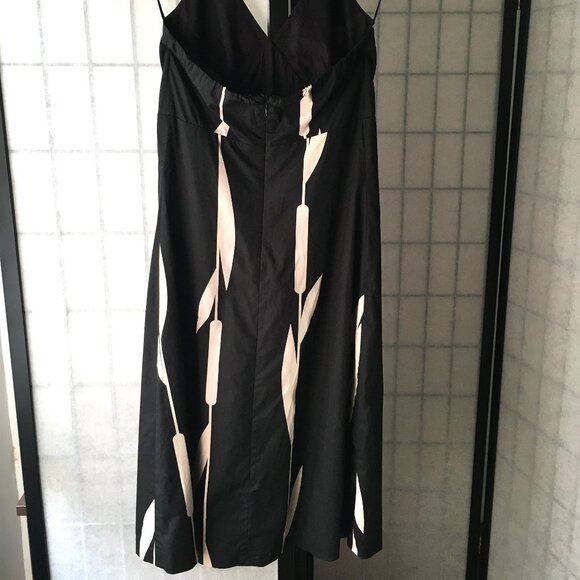 Kenneth Cole New York Black Ivory Cotton Halter Dress Size 2 - Picture 2 of 6
